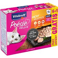Vitakraft Cat wet food Poésie® Délice Meat Selection Multipack, meat mix in sauce 6 + 1 gratis - Canned Food for Cats