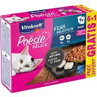 Vitakraft Cat mokré krmivo Poésie® Délice Fish Selection Multipack, rybí mix v omáčce 6 + 1 grátis - Canned Food for Cats