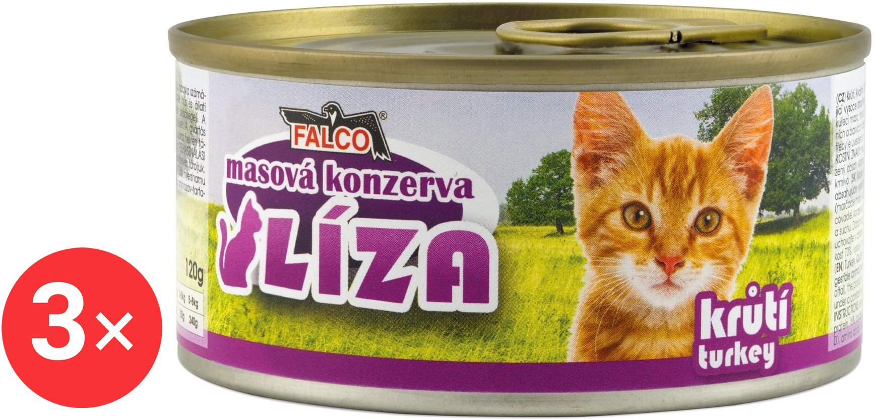 Sokol Falco LISA turkey 3 × 120 g - Canned Food for Cats