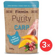 Fitmin Purity Carp with pumpkin 3 × 100 g - Cat Food Pouch