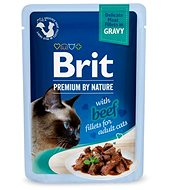 Brit Premium by Nature Cat Delicate Fillets in Gravy with Beef 85 g - Cat Food Pouch