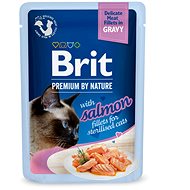 Brit Premium by Nature Cat Delicate Fillets in Gravy with Salmon for Sterilised 85 g - Cat Food Pouch