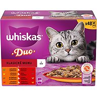 Whiskas 1+ Duo meat variation food for adult cats in jelly 48 × 85 g - Cat Food Pouch