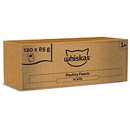 Whiskas 1+ Poultry feast food for adult cats in jelly 120 × 85 g - Cat Food Pouch