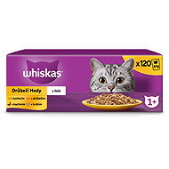 Whiskas 1+ Poultry feast food for adult cats in jelly 120 × 85 g - Cat Food Pouch