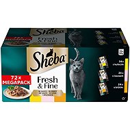 Sheba Fresh & Fine chicken, salmon and turkey pockets in sauce 72 × 50 g - Cat Food Pouch