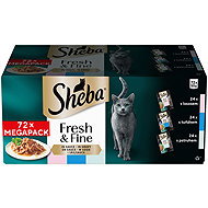 Sheba Fresh & Fine tuna, salmon and trout pockets in sauce 72 × 50 g - Cat Food Pouch