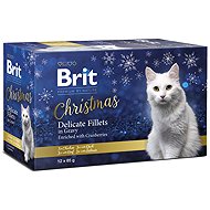 Brit Premium by Nature Multipack of Christmas fillets in juice 12 × 85 g - Cat Food Pouch