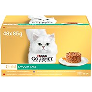 Gourmet Gold Savoury Cake canned chicken, beef, lamb, turkey 48x85 g - Canned Food for Cats