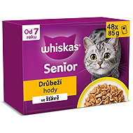 Whiskas Senior poultry selection capsules in jelly 48 × 85 g - Cat Food Pouch