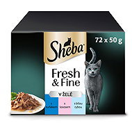 Sheba Fresh&Fine capsules fish selection in jelly 72 × 50 g - Cat Food Pouch