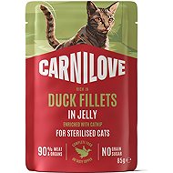 Carnilove Cat Pouch Jelly rich in Duck enriched with Catnip for sterilized 85 g - Cat Food Pouch