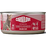 Carnilove Cat Can Paté Made with Turkey & Reindeer 100 g - Canned Food for Cats