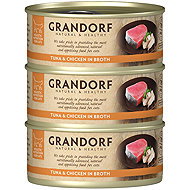 Grandorf Tuňákový filet a kuřecí prsa 3 × 70 g - Canned Food for Cats