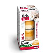 Brit Care Cat Double Layer Mousse Real Chicken and Chicken with Cheese 6 × 25 g - Cat Food in Tray
