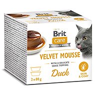 Brit Care Cat Velvet Mousse Skin & Coat Duck 2×80g - Cat Food in Tray