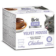 Brit Care Cat Velvet Mousse Weight Management Chicken 2×80g - Cat Food in Tray