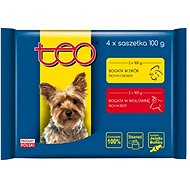 TEO Dog Food Pouch Pack Poultry and Beef 4 × 100g - Dog Food Pouch