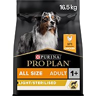 PRO PLAN All Sizes Adult Light Sterilised dry dog food chicken 14kg + 2.5kg - Dog Kibble