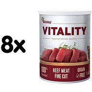 Akinu Vitality Beef Finely Sliced Muscle Meat 8 × 400g - Canned Dog Food