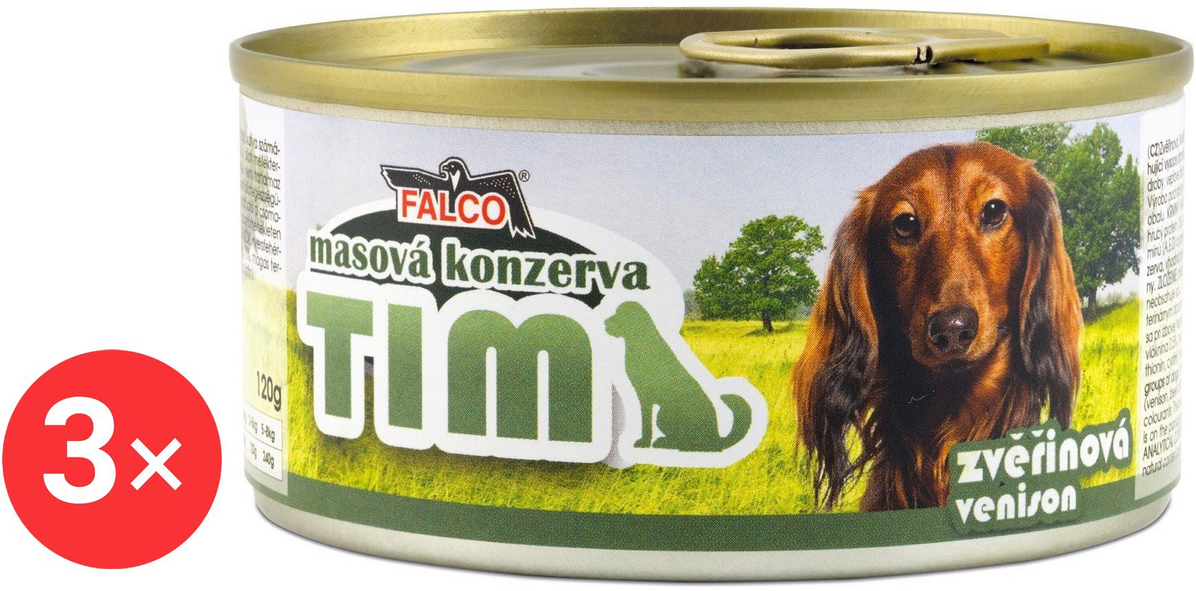 Sokol Falco TIM venison 3 × 120 g - Canned Dog Food