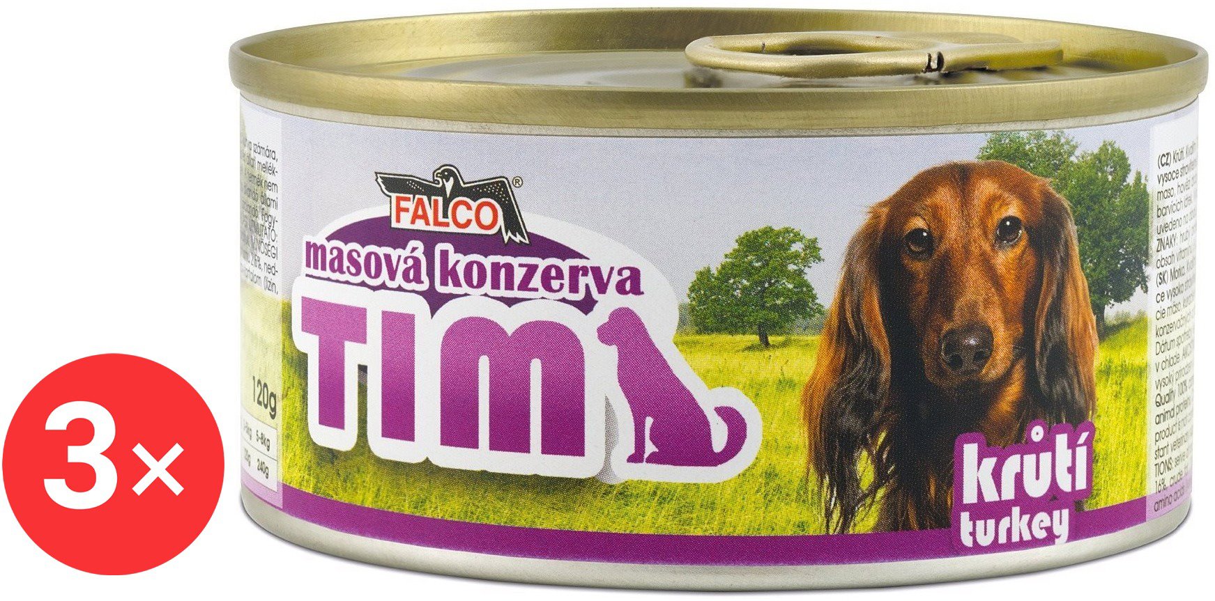 Sokol Falco TIM turkey 3 × 120 g - Canned Dog Food