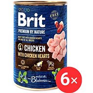 Brit Premium by Nature Chicken with Hearts 6 × 400 g - Canned Dog Food