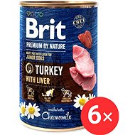 Brit Premium by Nature Turkey with Liver 6 × 400 g - Canned Dog Food