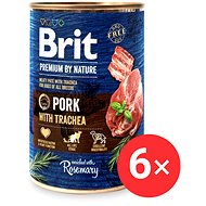 Brit Premium by Nature Pork with Trachea 6 × 400 g - Canned Dog Food