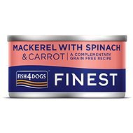 FISH4DOGS Canned food for dogs Finest with mackerel, carrots and spinach 85 g - Canned Dog Food
