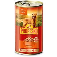 Propesko konzerva pro psy s kuřecím, játry a mrkví v omáčce 1240 g - Canned Dog Food
