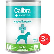 Calibra VD Dog cons. Hypoallergenic Rabbit & Insect 3 × 400 g - Diet Dog Canned Food
