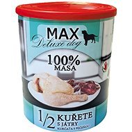 MAX deluxe 1/2 kurčaťa s pečeňou 800 g - Konzerva pre psov