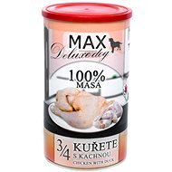 MAX deluxe 3/4 kuřete s kachnou 1200 g  - Canned Dog Food