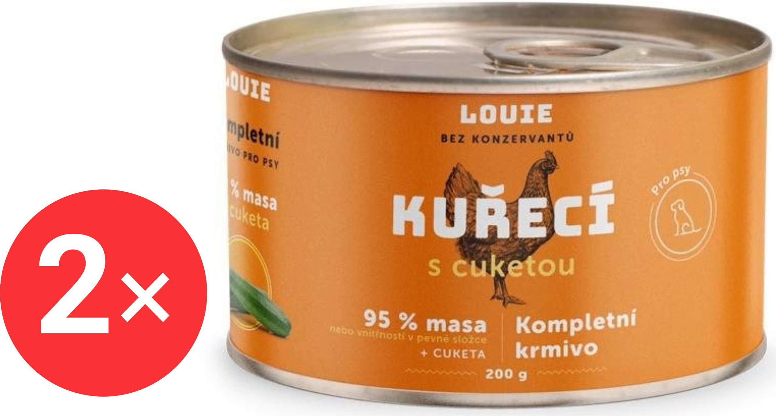 LOUIE chicken (95% solids) with zucchini 2 × 200 g - Canned Dog Food
