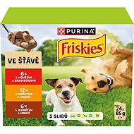 Friskies Adult pouches for dogs, beef, chicken, lamb in gravy 24x85g - Dog Food Pouch