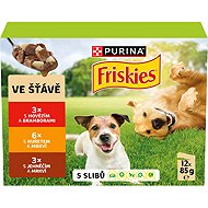 Friskies Adult pouches for dogs, beef, chicken, lamb in gravy 12x85g - Dog Food Pouch