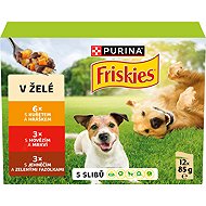 Friskies Adult kapsičky pre psov hovädzie, kura, jahňacie v želé 12× 85 g - Kapsička pre psov