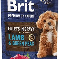 Brit Premium by Nature Dog Fillets in Gravy with Lamb & Green Peas 85 g - Dog Food Pouch
