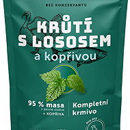 LOUIE kapsička krůtí s lososem (95% v pevné složce) a kopřivou 150 g - Dog Food Pouch
