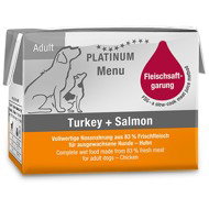 Platinum Natural Menu Turkey + Salmon 90 g 12 pcs - Canned Dog Food