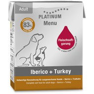 Platinum Natural Menu Iberico + Turkey 185 g 12 pcs - Canned Dog Food