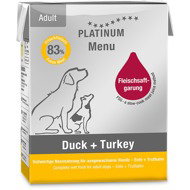 Platinum Natural Menu Duck + Turkey 185 g 12 pcs - Canned Dog Food