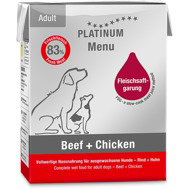 Platinum Natural Menu Beef + Chicken 185 g 12 pcs - Canned Dog Food