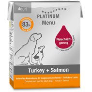 Platinum Natural Menu Turkey + Salmon 185 g 12 pcs - Canned Dog Food