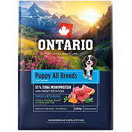 Ontario Puppy & Junior All Breeds Monoprotein Tuna & Sweet Potatoes 2,25 kg - Kibble for Puppies