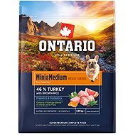 Ontario Mini & Medium Weight Control Turkey & Brown Rice 2,25 kg - Dog Kibble