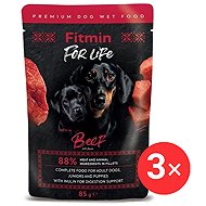 Fitmin For Life Beef capsule for puppies and adult dogs with inulin 3 × 85 g - Dog Food Pouch