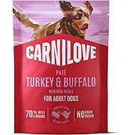 Carnilove Dog Pouch Paté Turkey & Buffalo with Rose Petals 300 g - Dog Food Pouch