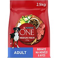 Purina ONE Medium/Maxi granule pro psy hovězí 2,5 kg - Dog Kibble